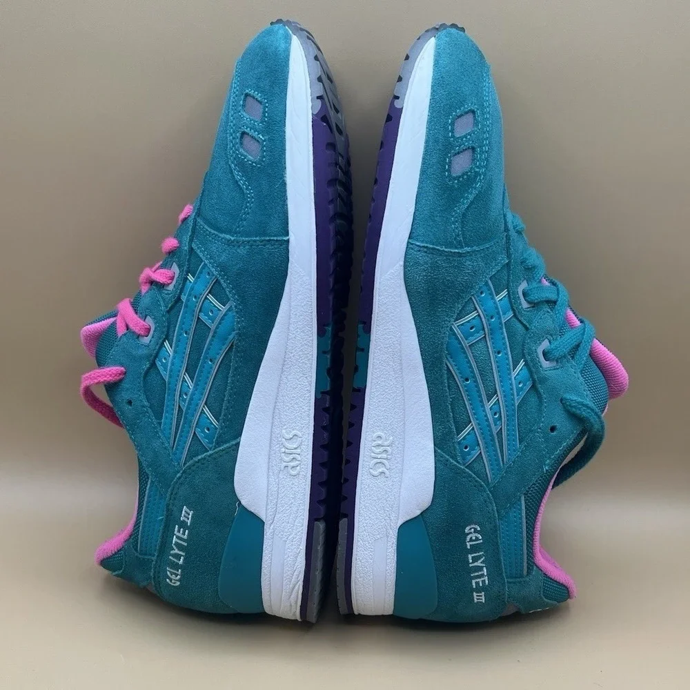 ASICS Gel Lyte III 3 Tropical Green Pink Retro Shoes - Men's Size 9 USED